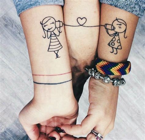 Tatuaje Divertido Estilo Dibujo Infantil Tatuajes Para Hermanas