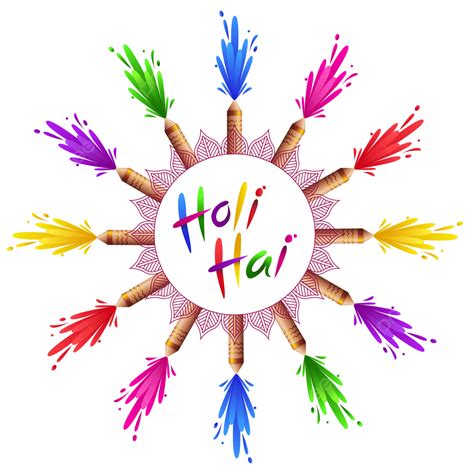 Holi Pichkari Vector Hd Png Images Holi Pichkari With Rainbow Colors