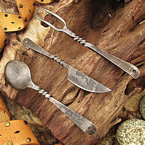 Hand Forged Medieval Cutlery Set Etsy