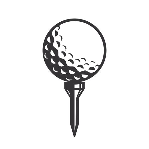 Black Golf Ball Silhouette Golf Ball Line Art Logos Or Icons Vector