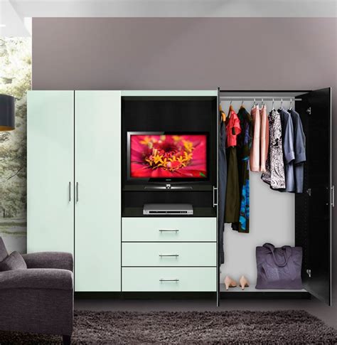 Modern tv wall units that allow you to easily change the viewing angle and move both the tv and the whole pedestal. Aventa Bedroom Wall Unit - TV Unit w Drawers and Doors | Bedroom wall units, Wall unit, Bedroom ...