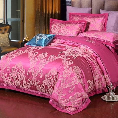 With a bedding set, it's easy to get a cohesive look from duvet cover to bed skirt. Upscale Rose Red and Gold Indian Tribal Pattern Modern ...