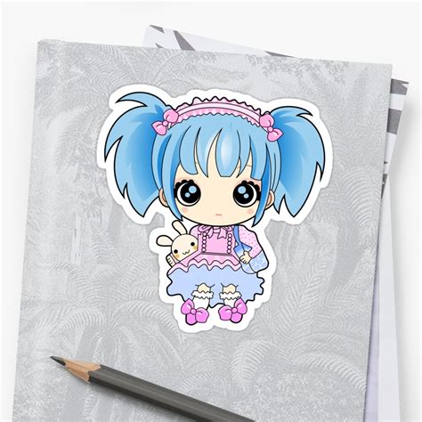 Cute Little Anime Girl Sticker By Cheetahsgraphic Redbubble