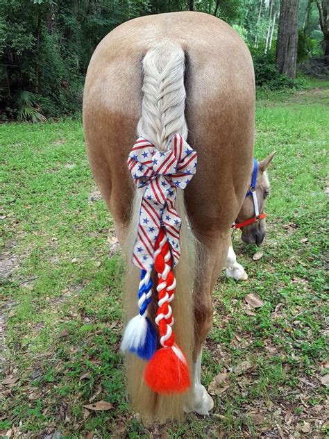 Tail Ropes And Bow For Horse Or Pony Equine Tail Synthetic Hair