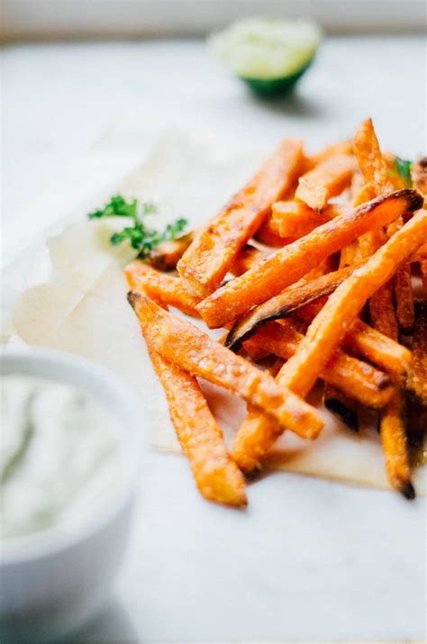 Working in small batches, fry the sweet potato sticks again. Baked Sweet Potato Fries with Avocado Dipping Sauce | Recipe | Food, Eat, Vegetable recipes