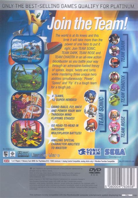 Sonic Heroes 2003 Playstation 2 Box Cover Art Mobygames