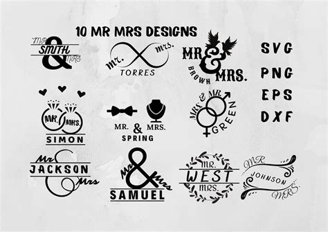 Mr And Mrs Svg Bundle Wedding Svg Bride Svg Groom Svg Etsy In 2022 Just Married Marriage