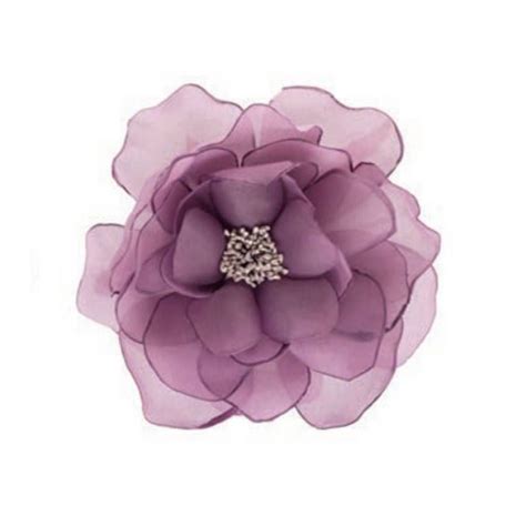 mauve purple organza flower 14cm handmade silk or satin creation in japanese fabric silk