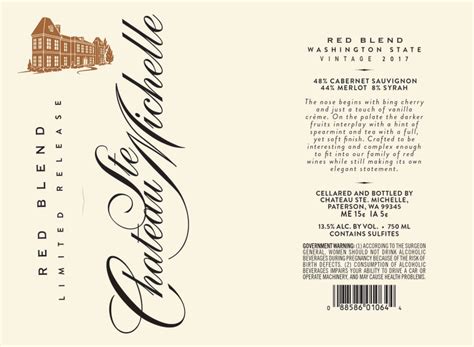 Explore menu, see photos and read 200 reviews: Chateau Ste. Michelle Limited Release Red Blend 2017 ...