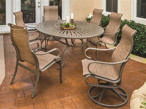 The first is a basic setting, which is used during everyday dinners, weekend brunches, and casual events. Tropitone Torino Sling Aluminum Dining Set | High back ...