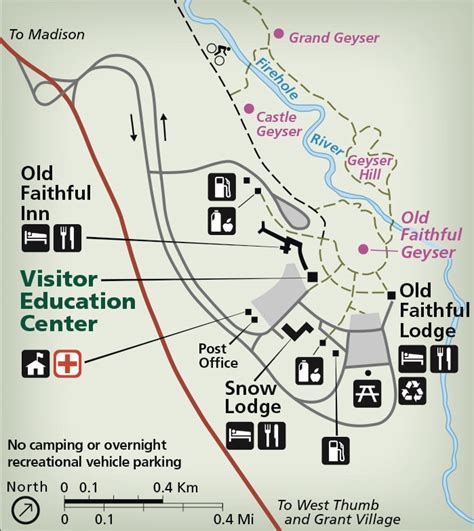 Old Faithful Area Map Yellowstone Maps