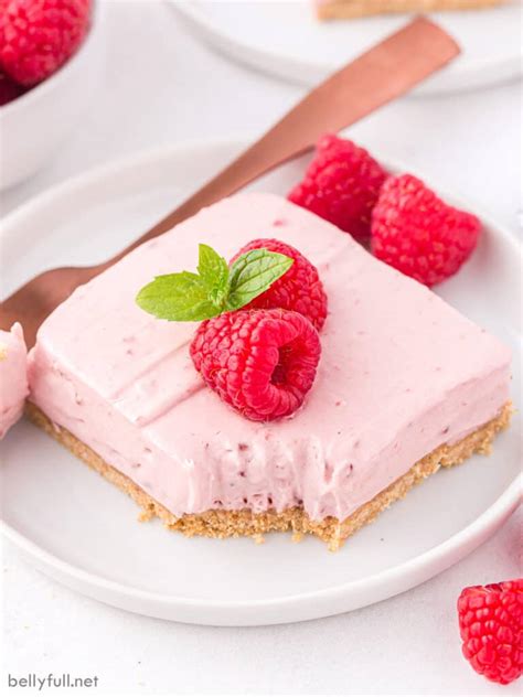 Raspberry Cheesecake Bars Easy And No Bake Belly Full