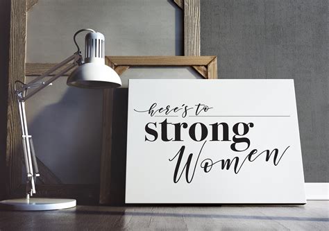 Heres To Strong Women Printable Typography Art Etsy