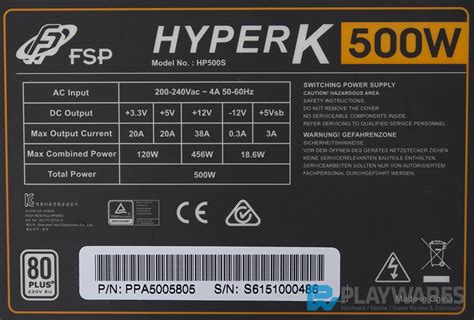 85% at typical load operation temperature: PC 리뷰 - FSP HYPER K 500W 80PLUS Standard 230V EU