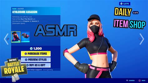 Asmr Fortnite New Athleisure Assassin Skin Daily Item Shop Update 🎮