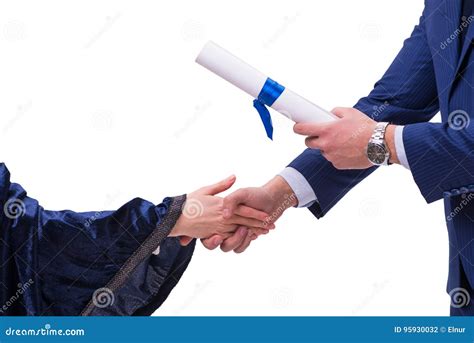 The Student Receiving Diploma After Graduation Stock Photo Image Of