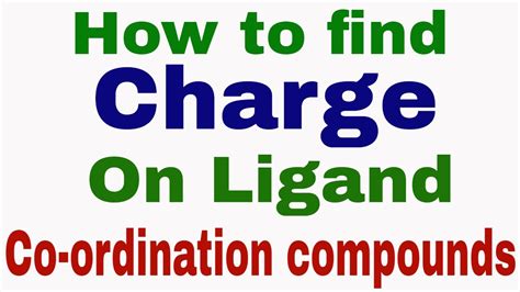 How To Find Charge On Ligand Co Ordination Compounds Neetjee By