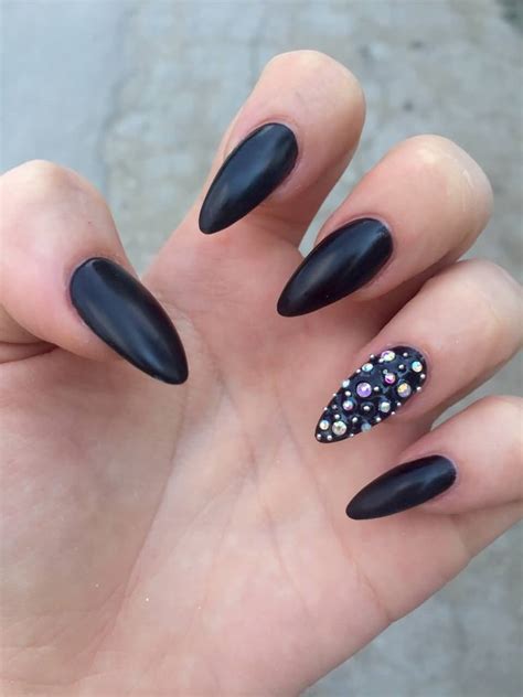 The answer is stiletto nail shape. 55 Most Stylish Matte Stiletto Nail Art Designs