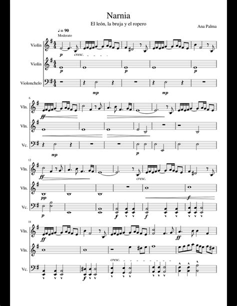 Narnia Lullaby Sheet Music For Violin Cello Download Free In Pdf Or Midi