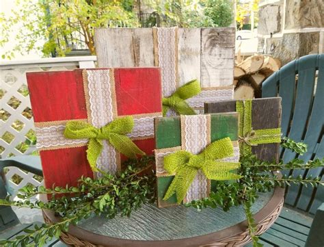 Reclaimed pallet wood standing Christmas presents Christmas  Etsy