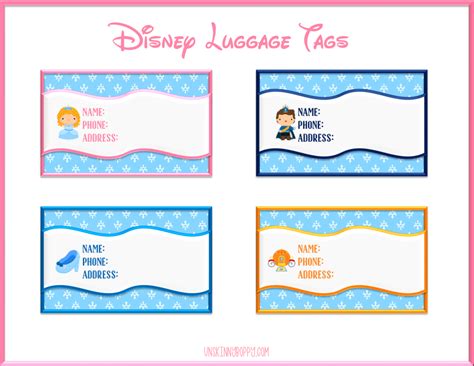 Disney Luggage Tags Cinderella Themed Pretty Printables Download
