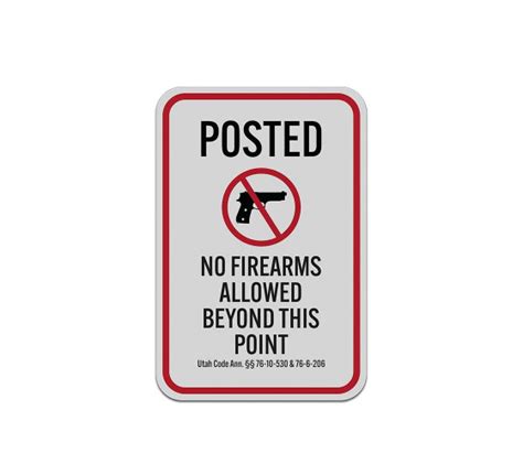 No Firearms Allowed Beyond This Point Aluminum Sign Reflective