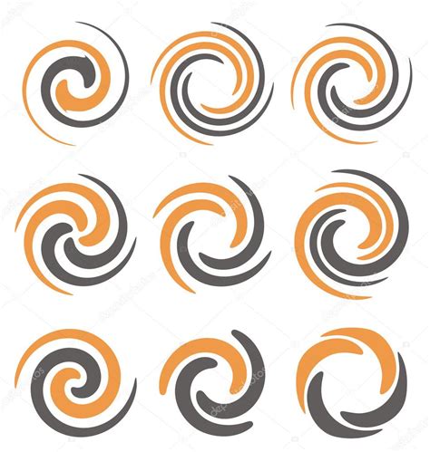 Set Of Spiral And Swirls Logo Design Elements Icons Symbols And Signs