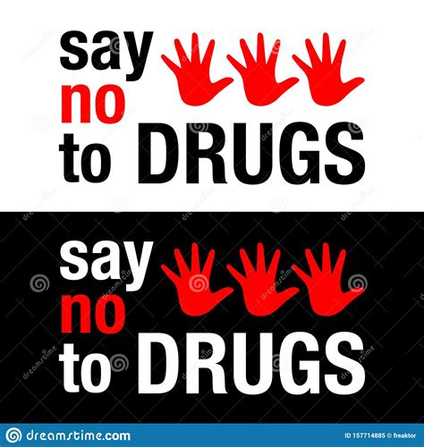 Say No To Drugs Lettering. No Drugs Allowed. Drugs Icon In Prohibition 
