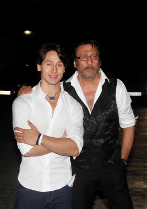 Jackie Shroff With Son Tiger Shroff At Film Heropanti Special Screening