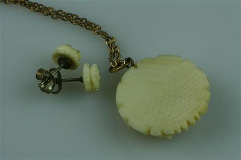 Art Deco Carved Ivory Rose Pendant And Earrings Collectors Weekly