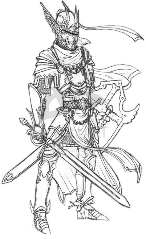 Fuerza del amor coloring page to color, print or download. Paladin armor line art | Line art, Paladin armor, Art