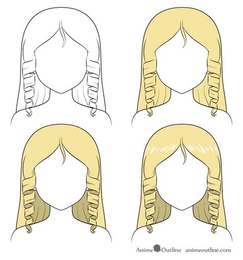 How To Shade Anime Hair Step By Step Animeoutline Anime Hair Step