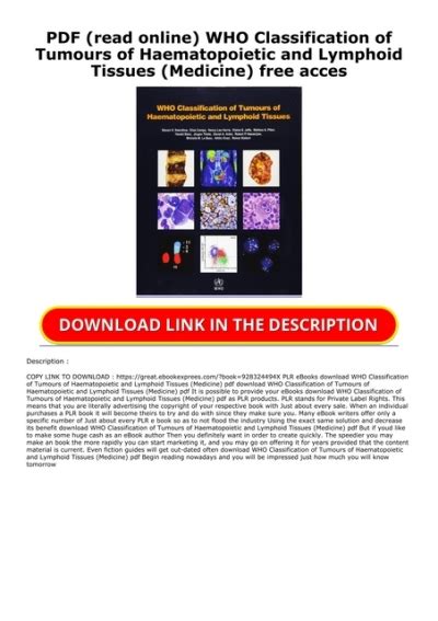 Pdf Read Online Who Classification Of Tumours Of Haematopoietic And