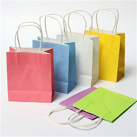 Colorful Kraft Paper T Bag Wedding Party Handle Paper T Bags Sale