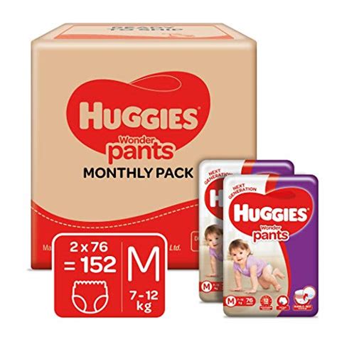 Huggies Wonder Pants Medium M Size Baby Diaper Pants Monthly Pack