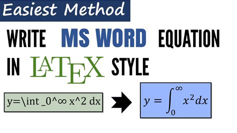 Write Ms Word Equation In Latex Style Write Equation In Ms Word Youtube