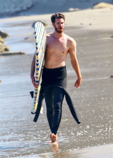 Andrew Garfield Goes Surfing While Shirtless In La Photo Hollywood Life