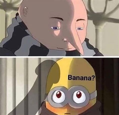 banana gru minion confused minion banana memes imgflip