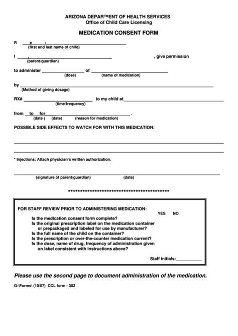 Fillable Medication Consent Form Printable Pdf Download