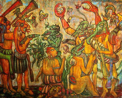 Maya Winners And Prisoners Painting By Anatoliy Sivkov Fine Art America