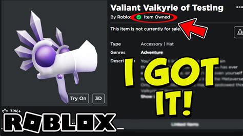 How I Got The Valiant Valkyrie Of Testing In Roblox Youtube
