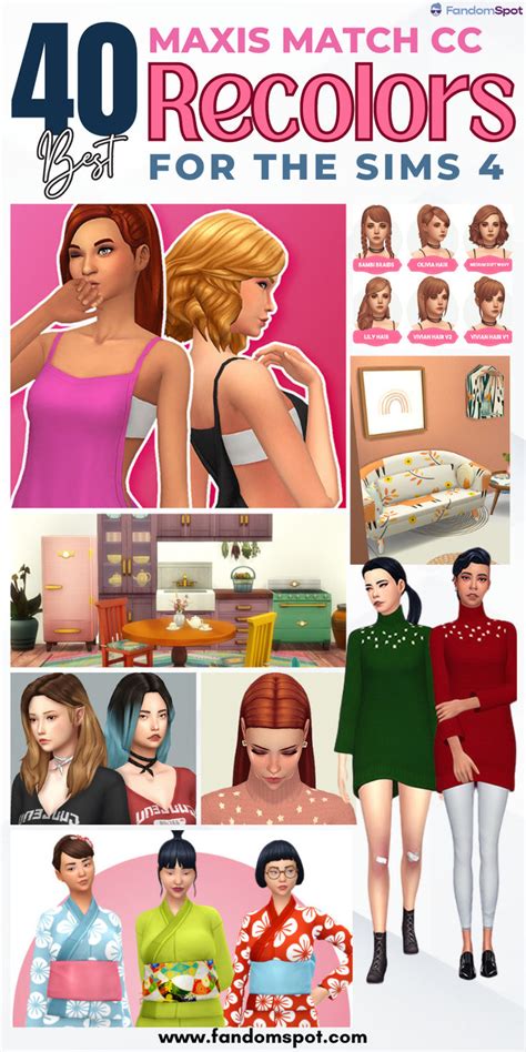 40 Best Maxis Match Cc Recolors For The Sims 4 Maxis Match Sims