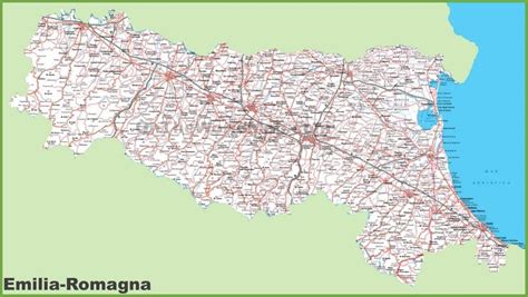 Large Detailed Map Of Emilia Romagna With Cities And Towns Map