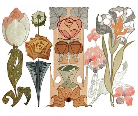 Vintage Illustration Art Nouveau Flowers The Graffical Muse