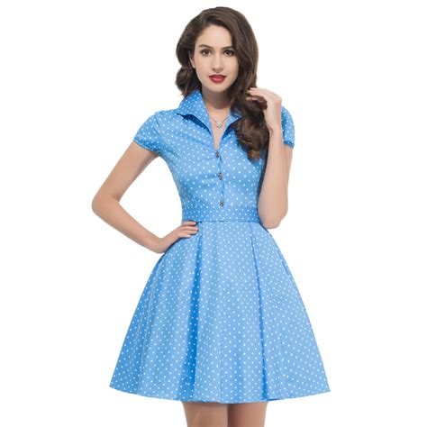 2017 Summer Style 50s Vintage Retro Rockabilly Dresses Swing Womens Casual Party Picnic Polka