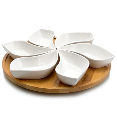 Elama Signature Modern 135 Inch 7piece Lazy Susan Appetizer And