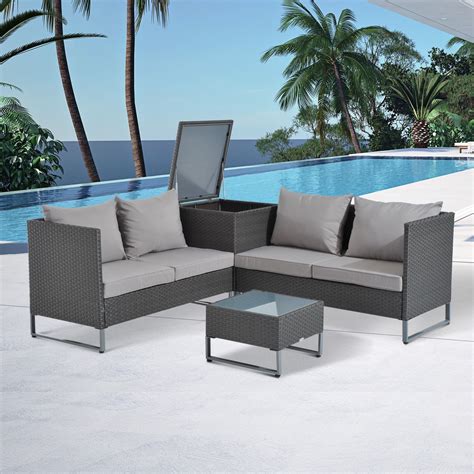 Desks, bar stools, office chairs, sofa sectionals Outsunny 4 Piece Modern Sectional Patio Furniture ...