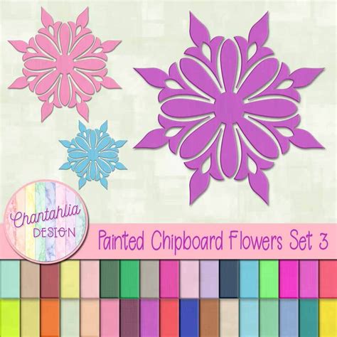 Free Painted Chipboard Flowers