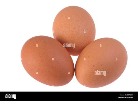 Three Eggs On White Background Stock Photo Alamy