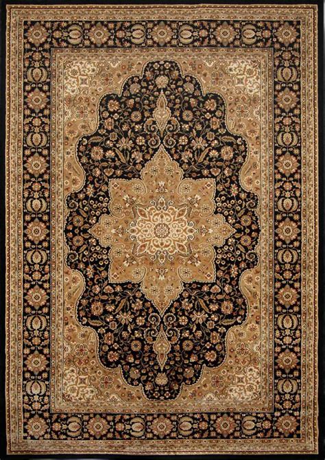 Beige Black Bordered Medallion Rugs Area Rug Traditional Persian